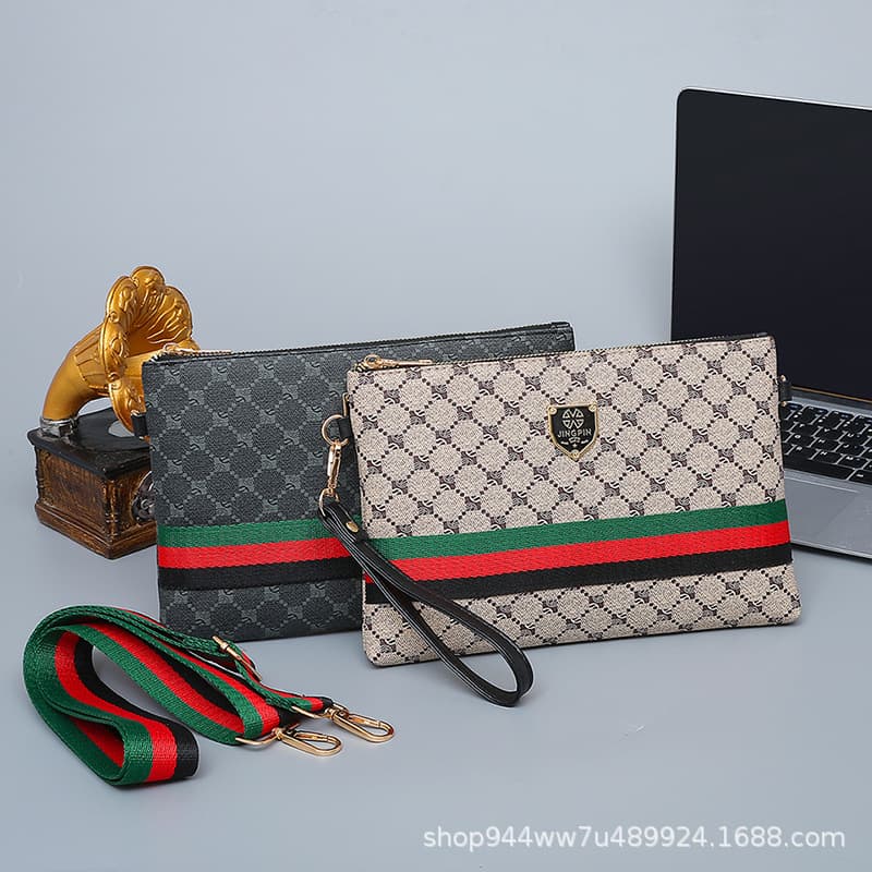 Cross-border exclusive cross-body bag PU men's cross-body bag shoulder bag fashion coin purse mobile phone bag printed envelope bag