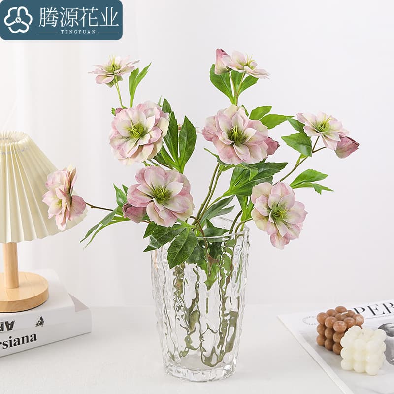 Cross-border artificial flowers Christmas rose Xixianglian home dining table soft decoration project wedding arrangement bonsai artificial flowers