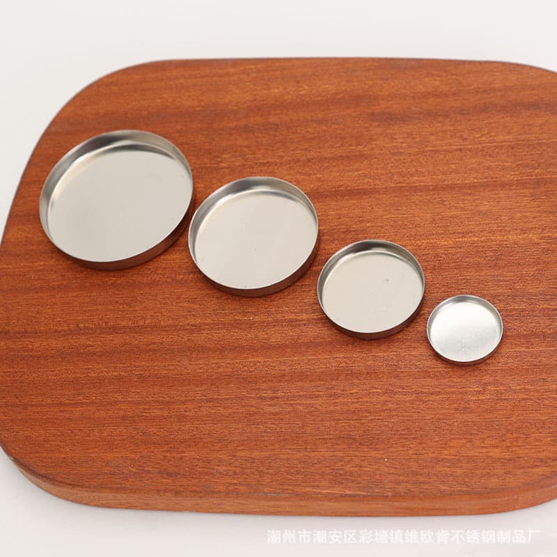 Stainless Steel Shallow Tray, Mini Aromatherapy Small Dish, Powder Dividing Plate, Quantitative Accessory 4cm Shallow Dish Small Lid