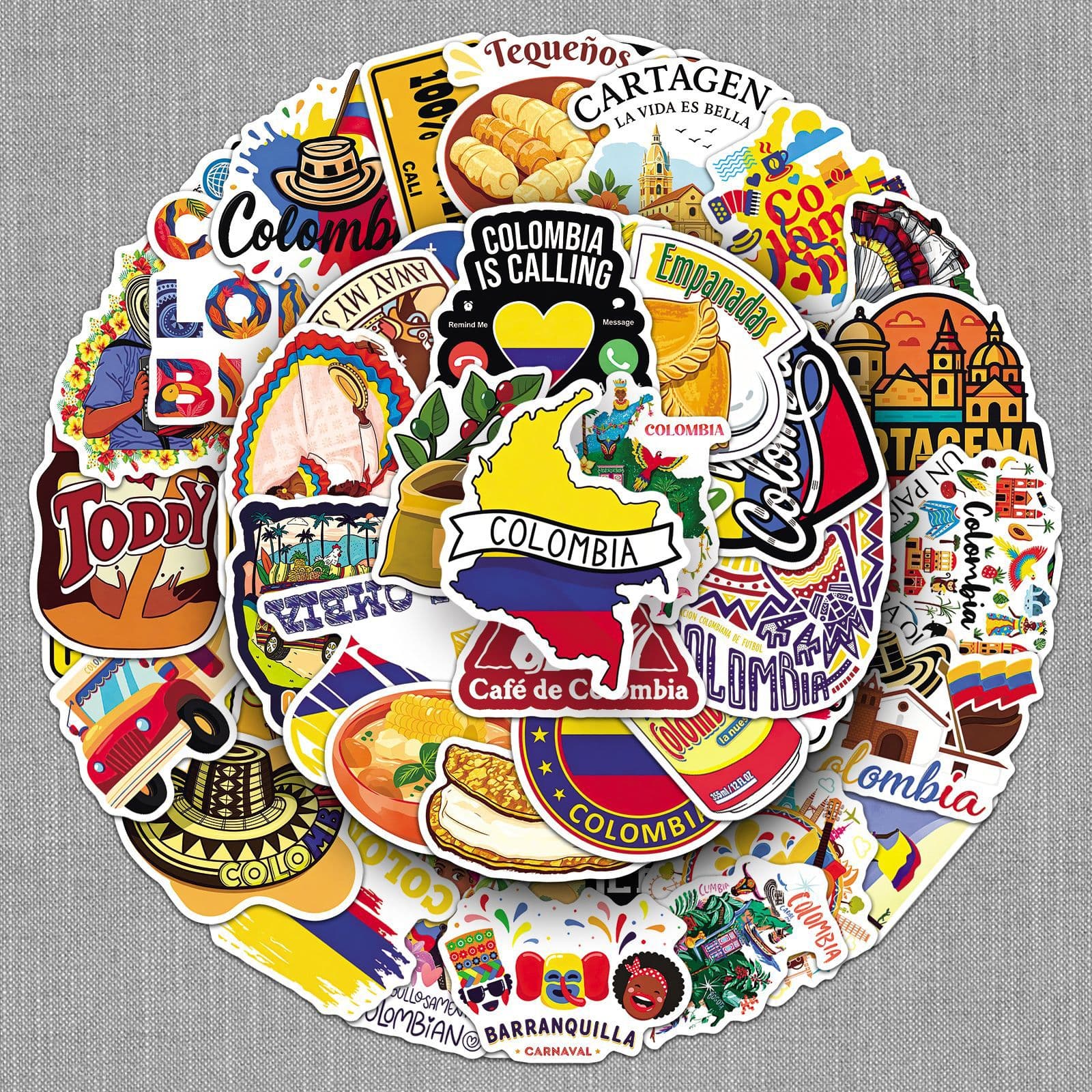 50 Colombia Stickers National Outdoor Travel Scenery Cross-border Waterproof Decorative Journal Stickers