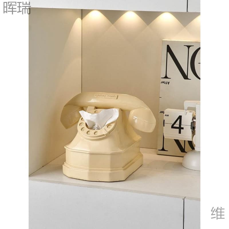 Cream Style Paper Box Home Living Room Coffee Table Decorative Tissue Box Retro Phone Desktop Storage Napkin Paper Box