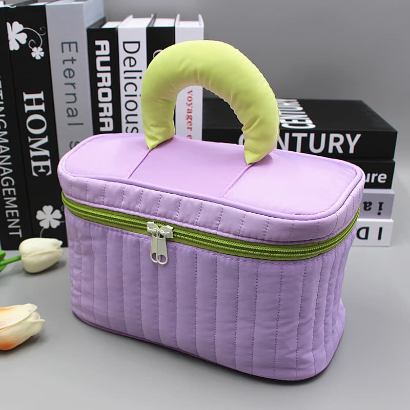 Cross-border Ins Style New Cosmetic Bag Candy Color Large Capacity Women Portable Handbag Skincare Storage Bag Wholesale