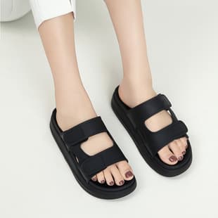 kenichan Trendy Hollow Thick-Soled Casual Sandals for Women, New Summer Style with Velcro, Beach Slippers in Various Sizes