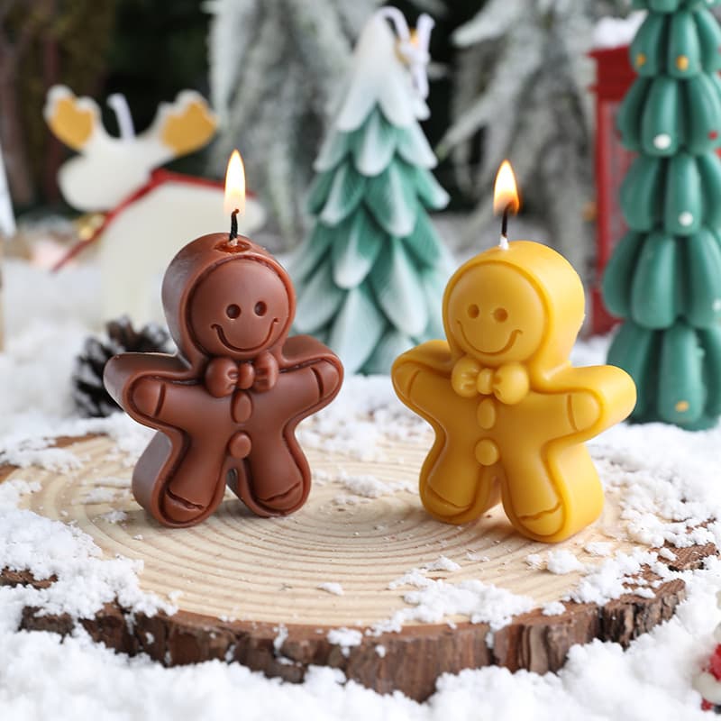 Christmas gingerbread man shaped wax atmospheric holiday souvenir gift high-end fragrance handmade scented candle