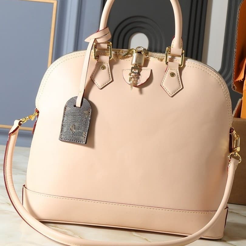 Top-Grain Vegetable-Tanned Leather Shell Women's Bag, Shoulder Handheld Crossbody Bag, Genuine Leather Bowling Bag