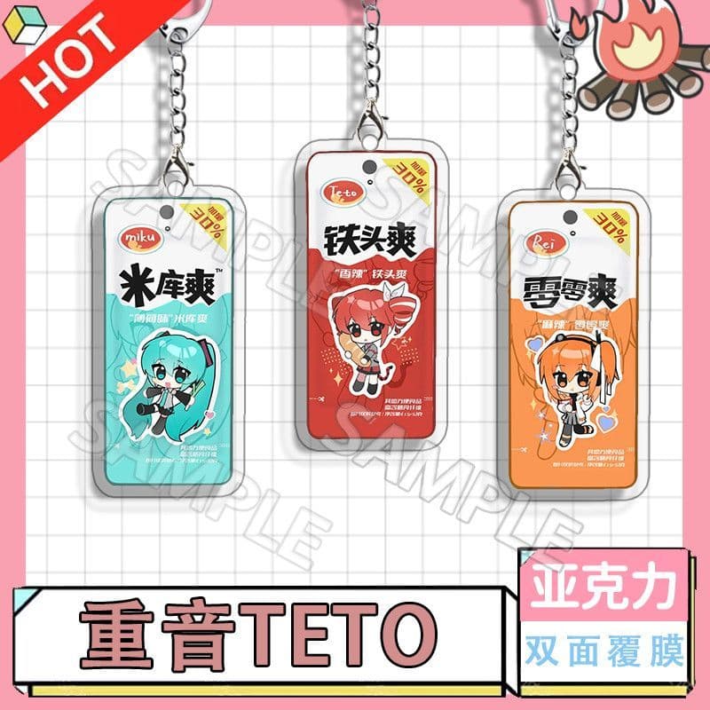 Konjac Shuang Keychain Heavy Accent Teto Hatsune Miku Adachi Rei Doujin Anime Character Merchandise Acrylic Pendant