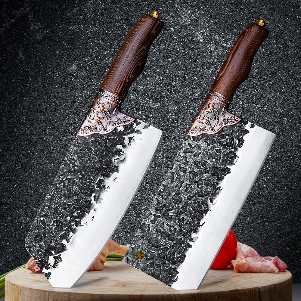 Household Chopping Knife Women's Slicing Knife Bone Chopping Knife Vegetable Cutting Knife Set Forged Longquan Kitchen Knife Kitchen Meat Cleaver