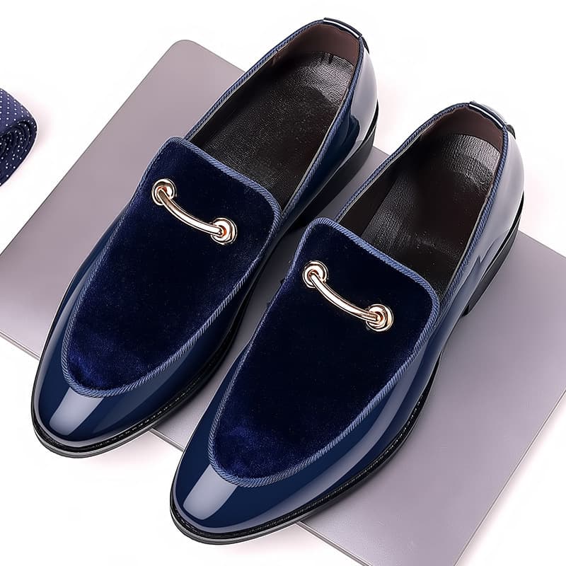 British Style Leather Shoes Suede Patent Leather Casual Loafers Korean Trendy Wedding Men's Shoes Barber Shoes
