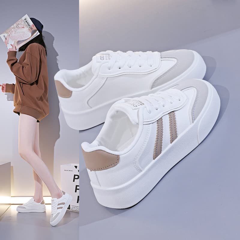 White Casual Shoes for Women Spring 2026 New Student Soft Sole Sneakers Flat Casual Board Shoes Fashion RF707
