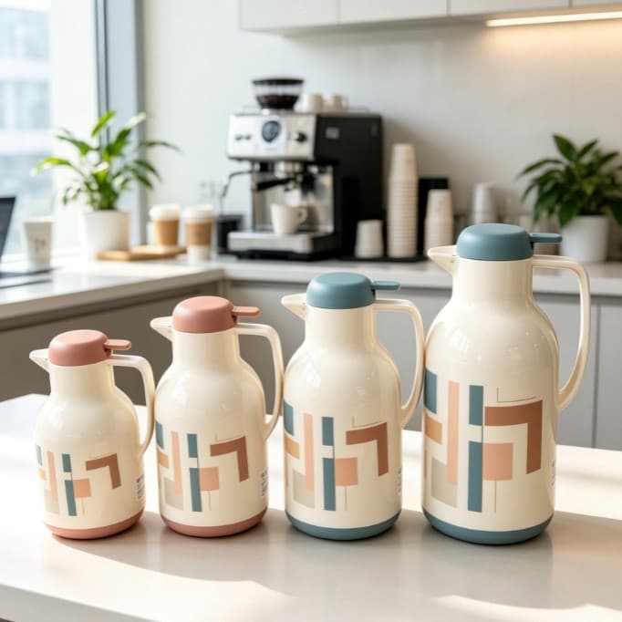 Lvacuum Bottle Printed Insulated Water Bottle Household Thermos Large Capacity Hot Water Bottle Push-Type