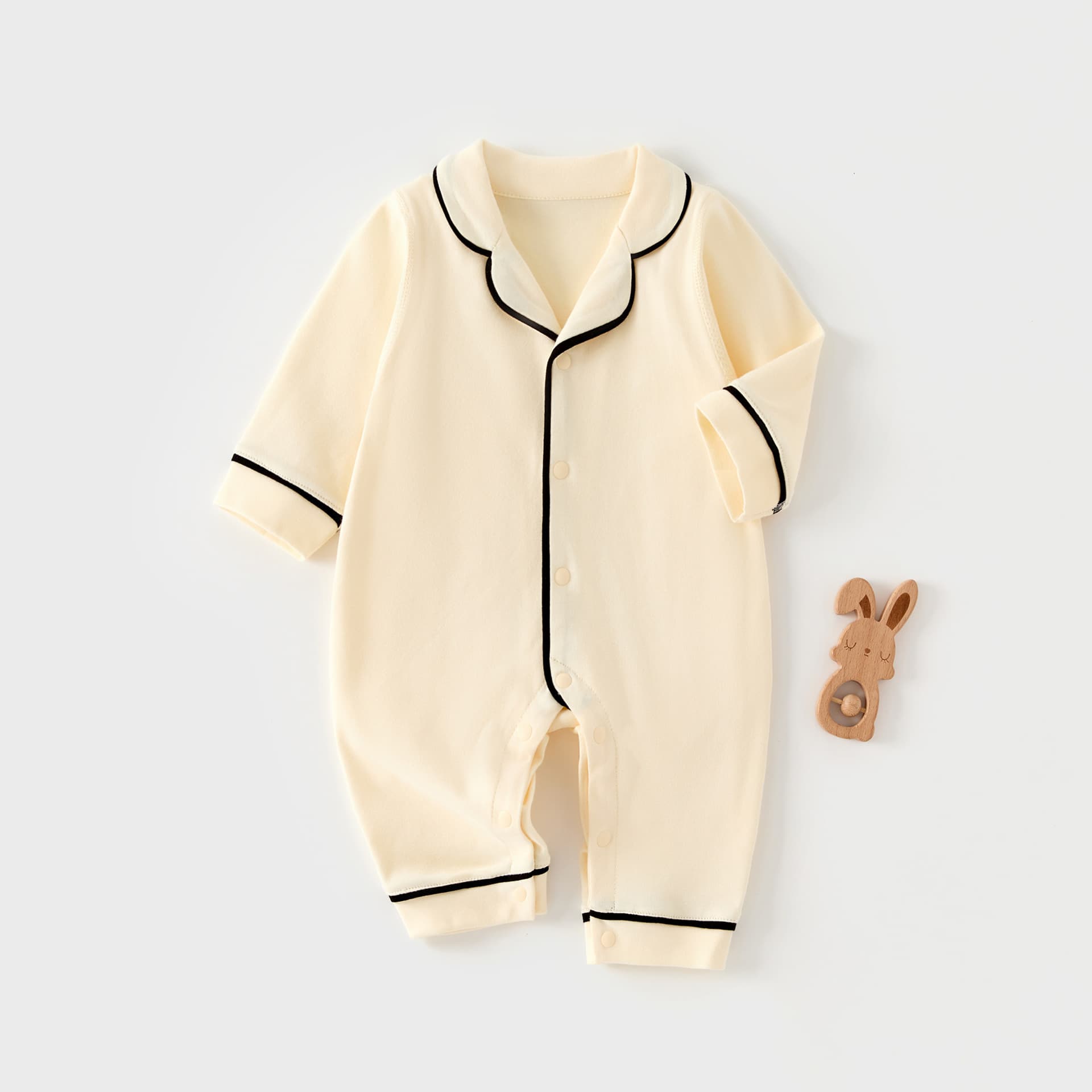 Baby Romper Spring Jumpsuit Homewear Newborn 100% Cotton Class A Infant Turn-down Collar Outwear Bodysuit
