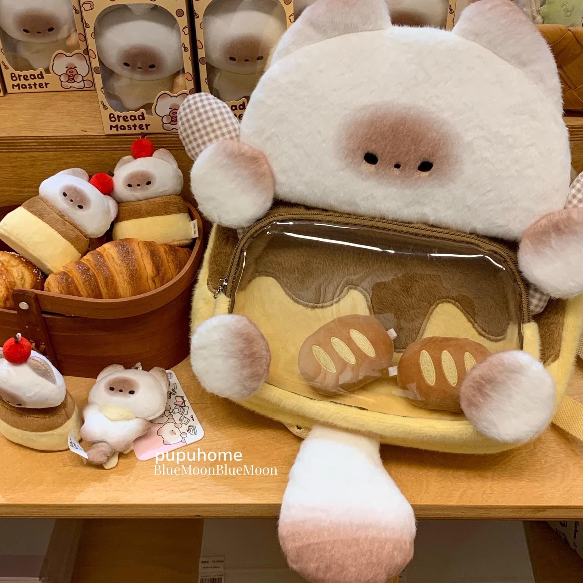 Cute Bread Cat Backpack for Girls, Campus Fresh and Adorable, Daily Cartoon Large Capacity Bag