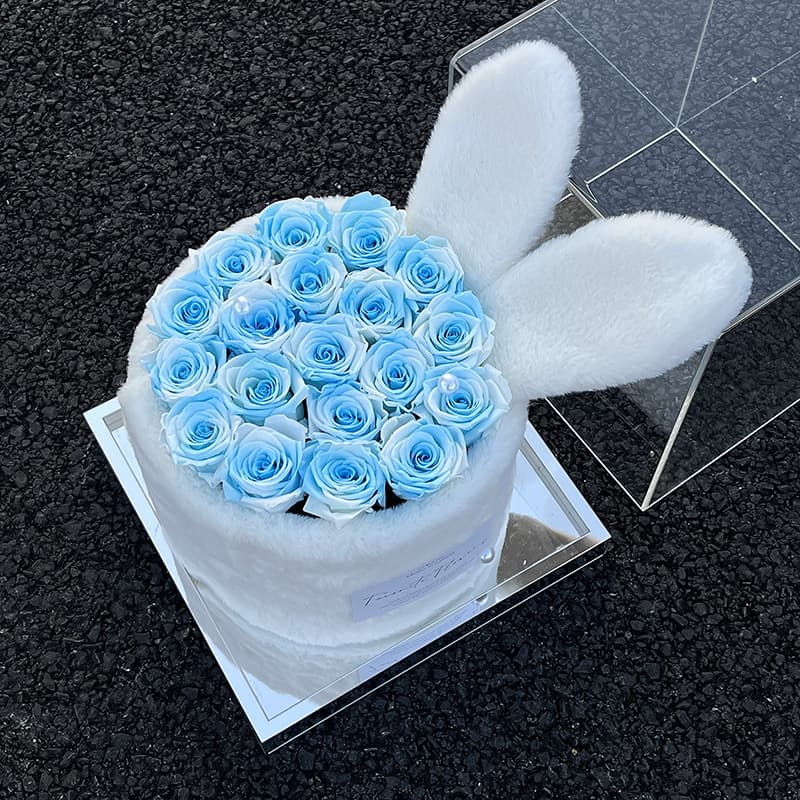 Acrylic Gift Box for Proposals, Preserved Rose Box, High Transparency Waterproof Dustproof Labubu Mirror Base Display Case