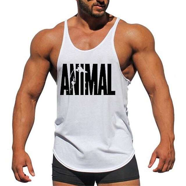 Foreign trade new bodybuilding fitness camisole muscular men solid color round hem design gym exercise vest