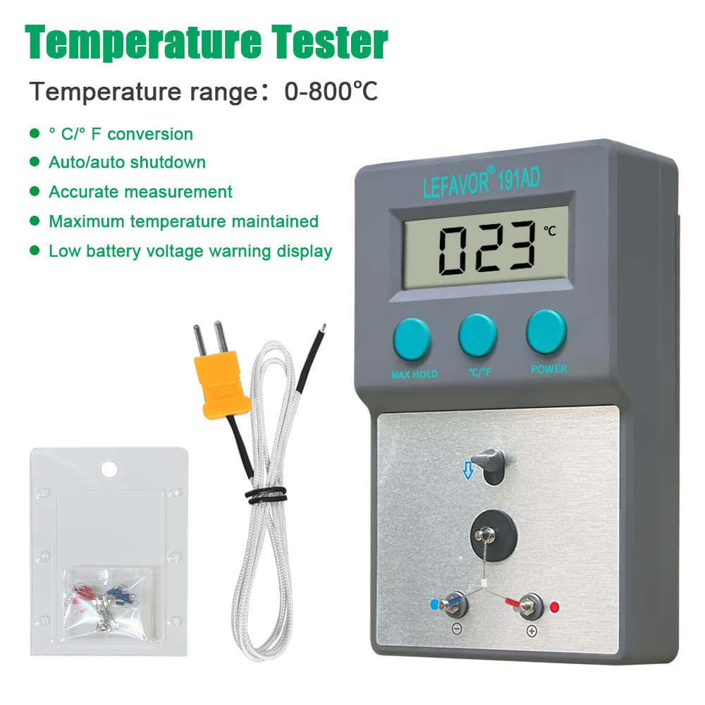 LEFAVOR 191AD Soldering Iron Tip Temperature Tester, Soldering Iron Hot Air Gun Solder Furnace Temperature Calibration Tester