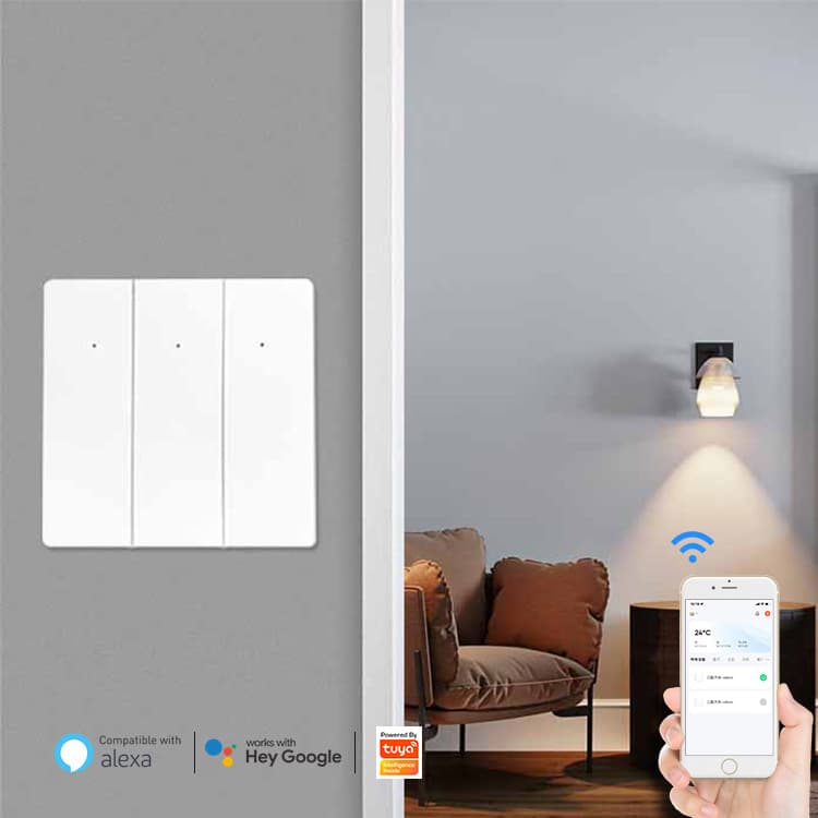 Smart WiFi three-way switch wall switch light remote control switch 433 RF supports mobile phone remote control