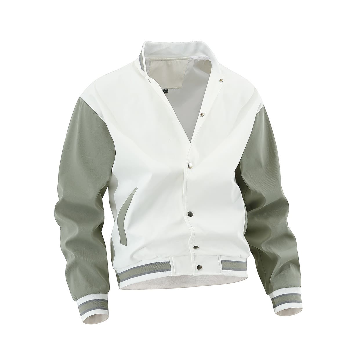 Cross-border US Size Big Men Baseball Jacket Plain V-Neck Coat Printable Spring/Summer Outerwear Oversized Batwing Jacket