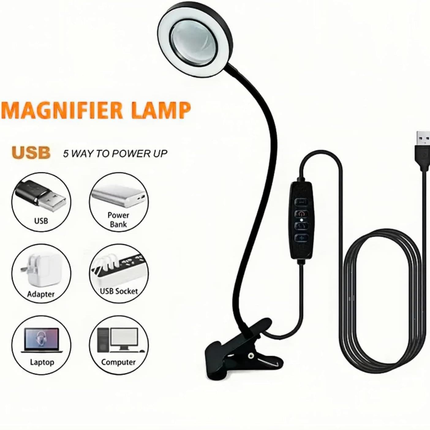 95mm Flexible Tube Magnifying Desk Lamp, Desktop Fill Light for Study, Reading, and Live Streaming, Student Desk Lamp