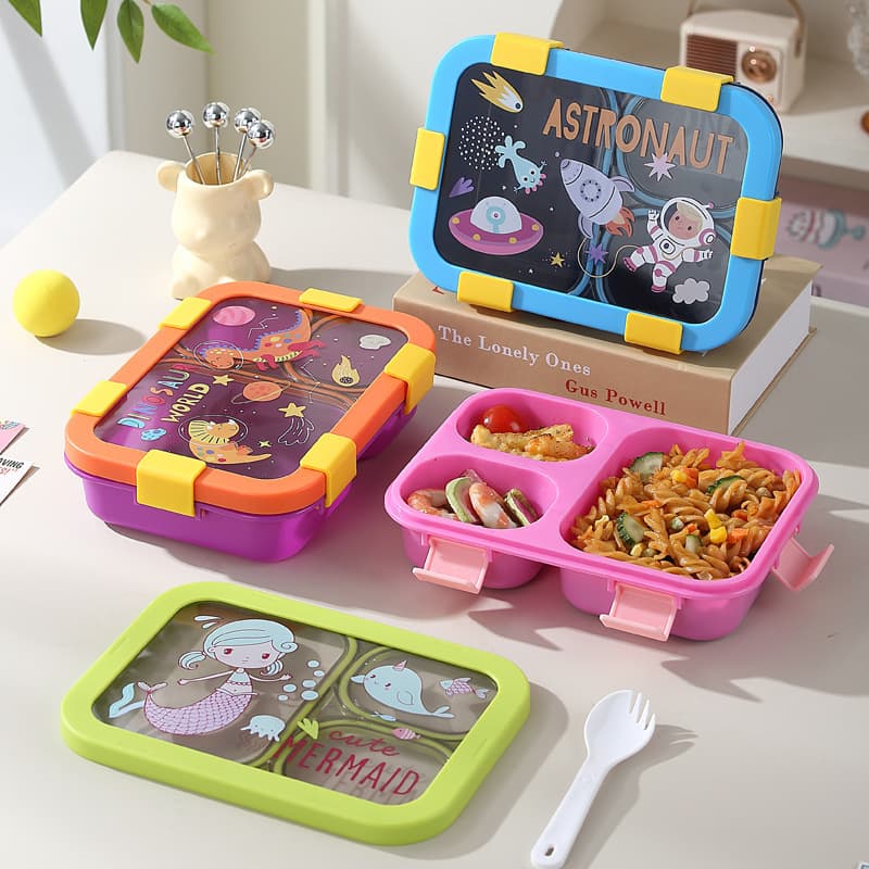 Student lunch for work, simple 304 stainless steel lunch box with compartments, sealed buckles, leak-proof tableware lunch box
