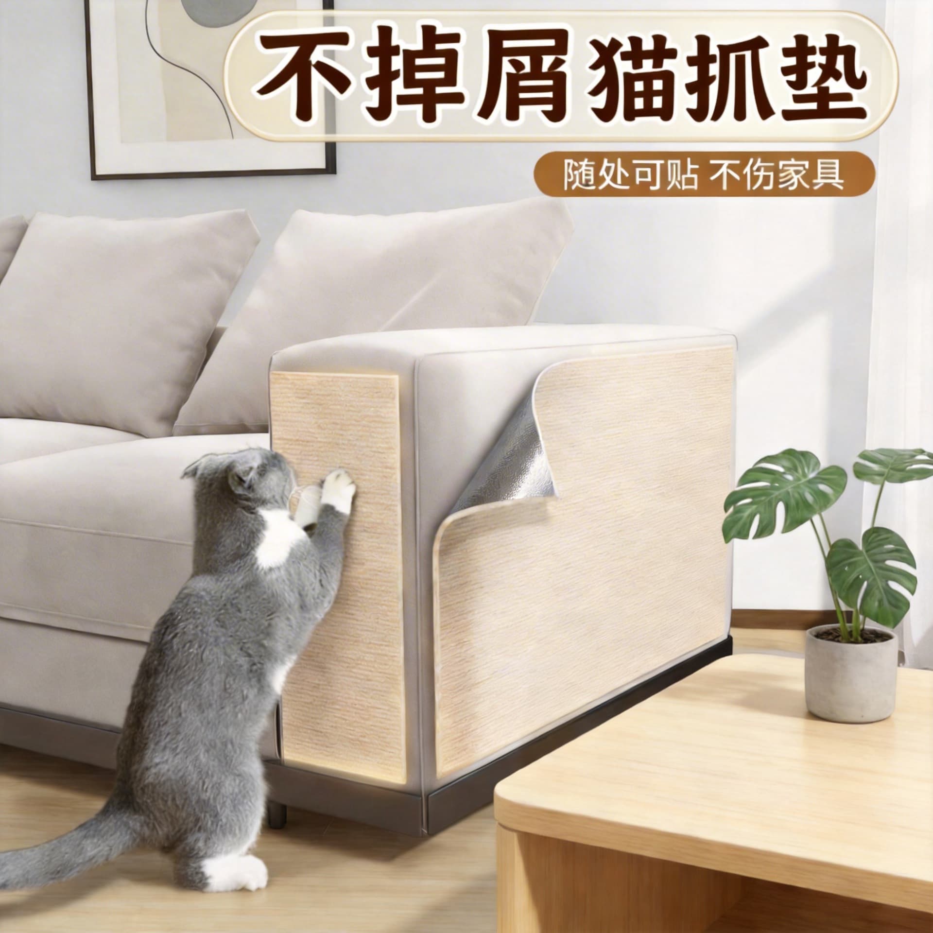 Furniture Protector Cat Scratcher Pad, Durable Cat Climbing Pad, Multi-Functional Wall Sticker, Pet Cat Toy