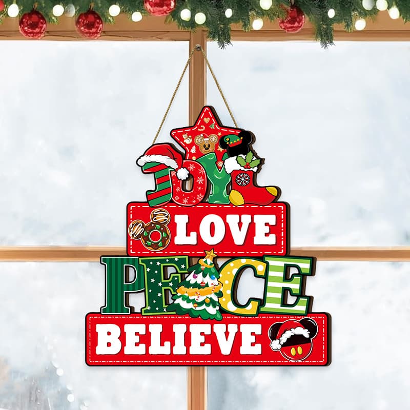 Amazon New Christmas Wooden Plaque Door Hanger, Christmas Tree Holiday Party Decor Hanging Wall Ornament