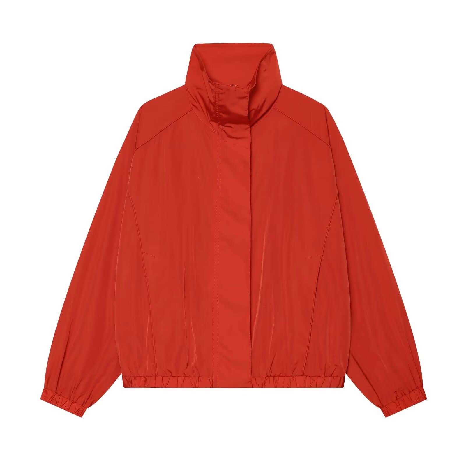ZR Women's Clothing - European and American Style 2026 Summer New Casual Zip-Up Loose Sporty Harrington Jacket