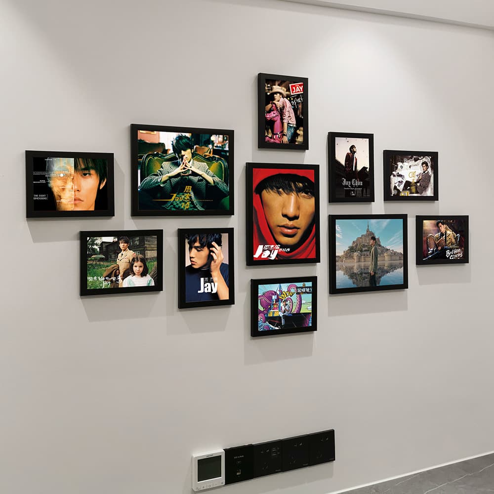 Jay Chou Decorative Hanging Picture JAY Album Cover Poster Photo Wall Frame Music Bedroom Living Room Decorative Picture Frame