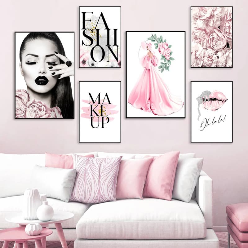 Amazon's best-selling fashionable pink floral perfume for women, perfect for living room sofas, bedrooms, bedside background walls, and canvas decorations.