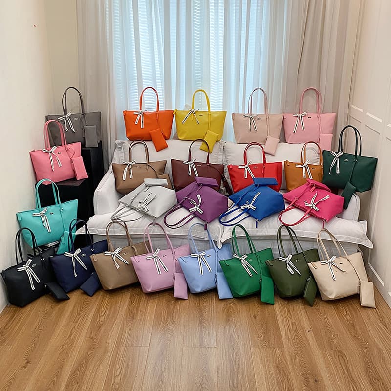 Lacoste Medium Women's Shopping Bag Large Capacity Shoulder Bag Fashion Handbag Tote Bag Wholesale Versatile