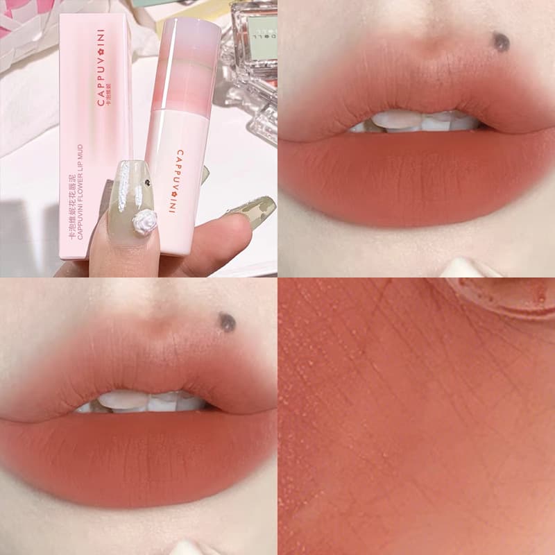 cappuvini small tube lip glaze lip mud air sense whitening matte velvet matte lip gloss lip glaze lipstick
