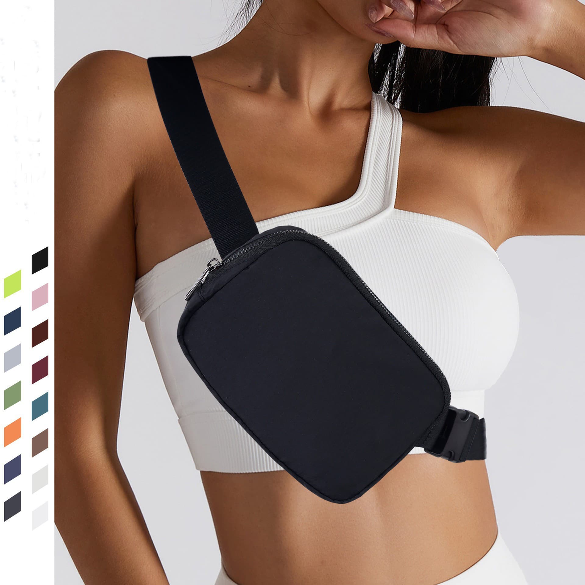 Unisex Outdoor Sports Crossbody Bag Mobile Phone Nylon Fitness Running Waist Bag Lulu Bag Male Female Universal China Origin