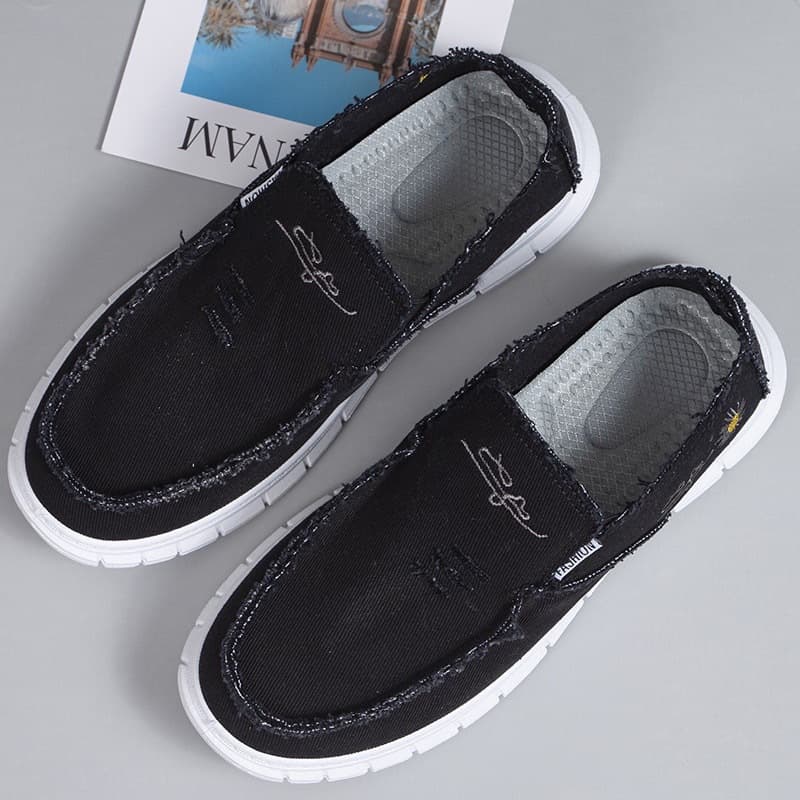 Men's Shoes Simple Versatile Cloth Shoes Soft Sole Breathable Casual Shoes Korean Style Comfortable Slip-On Men's Shoes