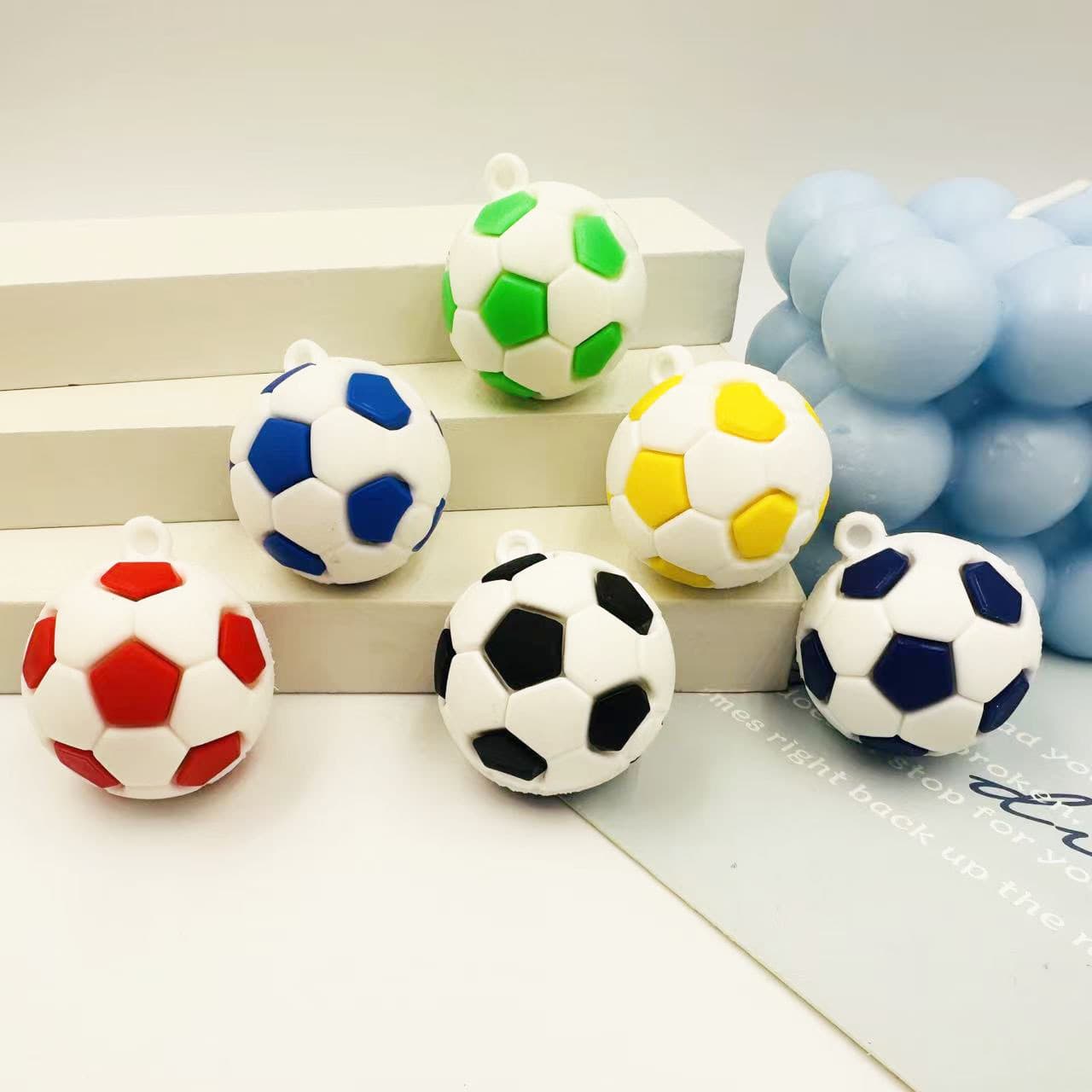Simulation Soccer Keychain Pendant Black and White Elastic Soccer PVC Decoration Accessories Soccer Merchandise Small Gift Wholesale