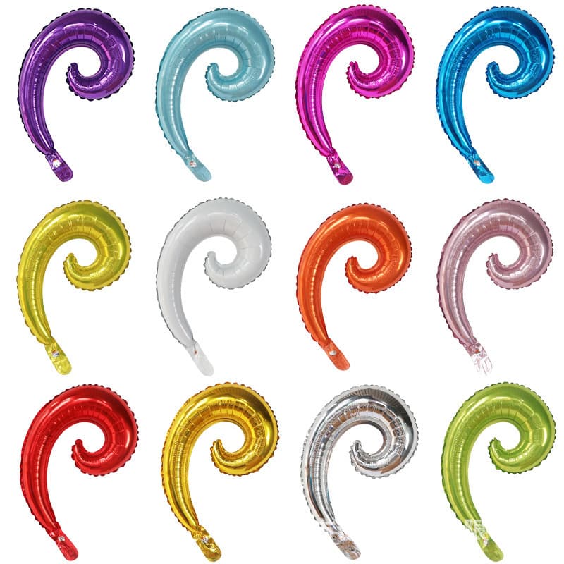 New 18-inch Wavy Colorful Curve Aluminum Foil Balloon Birthday Wedding Party Decoration Aluminum Foil Balloon Wholesale