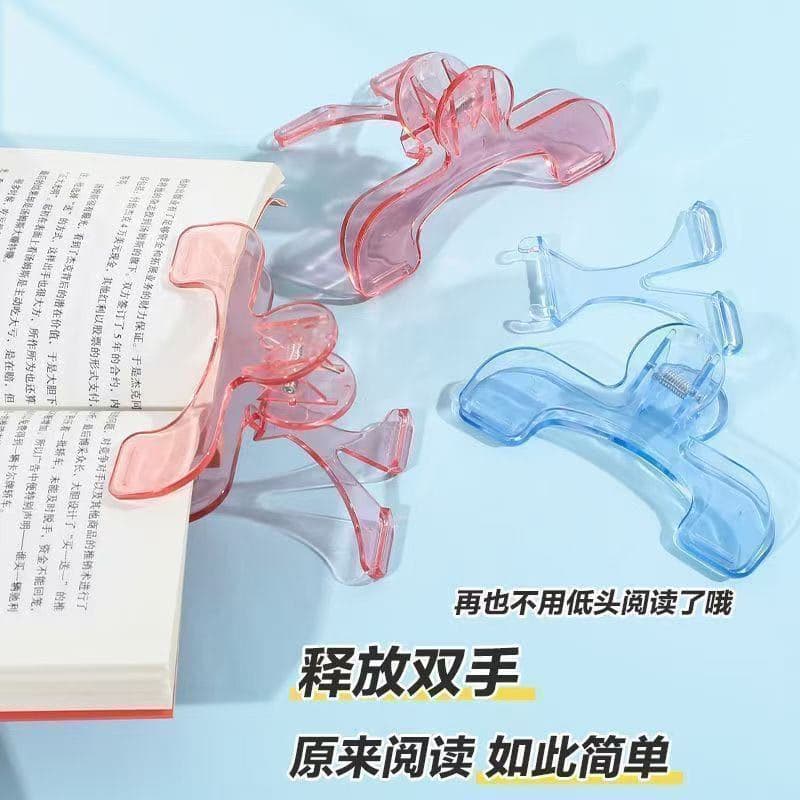 Transparent dome-top book clips, thickened stand-up student book clips, multi-functional reading clips for securing test papers and documents.