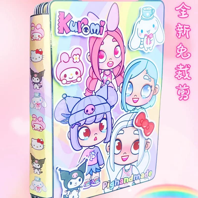 No-Cut New Edition Kuromi Girl's House Quiet Book Fun Dress-Up Toy Handmade DIY Material Kit Educational