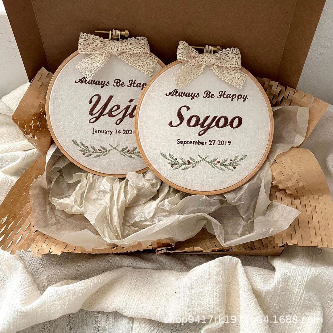Korean-style Instagram-worthy baby birthday/anniversary embroidered frame children's room desktop decoration photo prop children's room wall hanging
