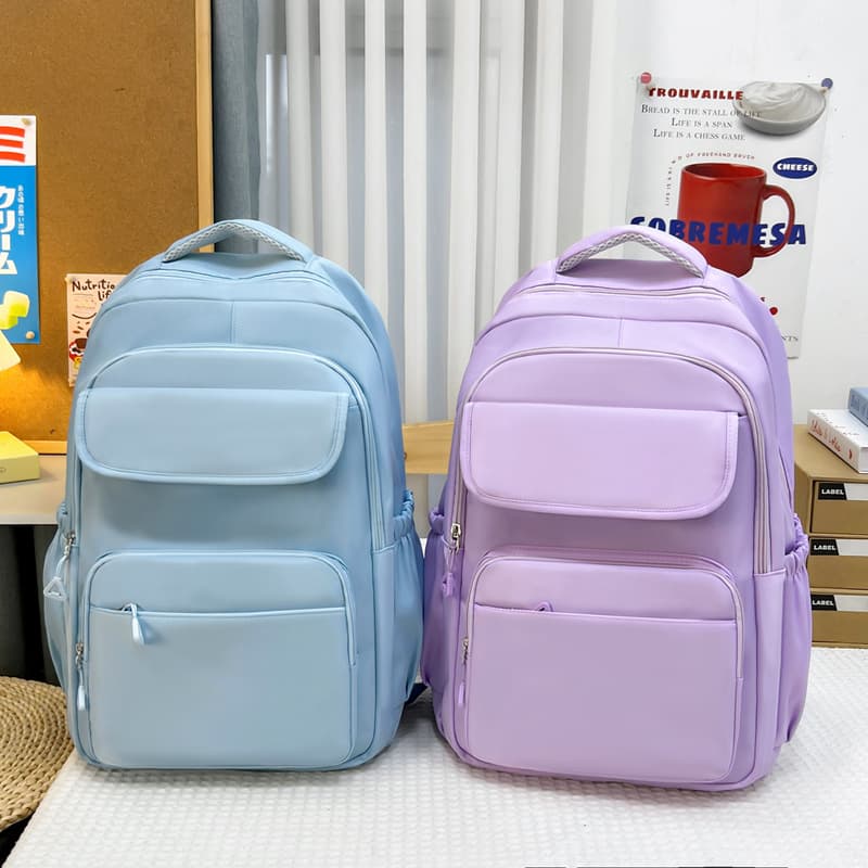 New College Student Travel Backpack Ins Simple Middle School Student Bookbag Boys Girls Junior High School Backpack Large Capacity