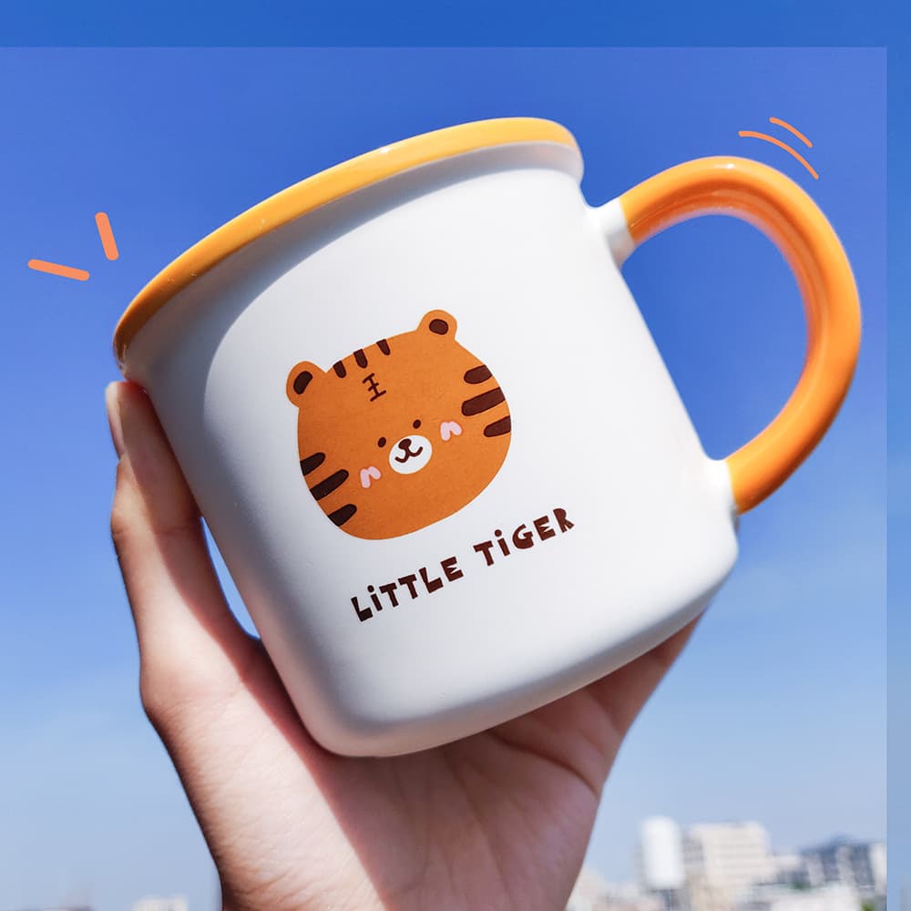 Cute Tiger Ceramic Mug, Creative Year of the Tiger Gift, Milk Cup, Breakfast Cup