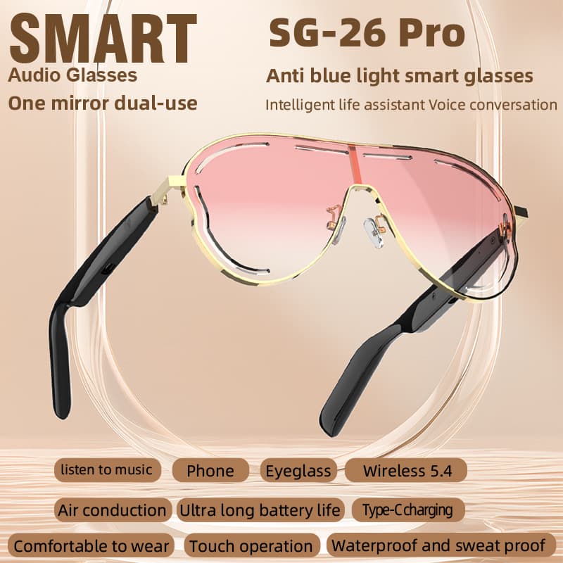 Fashion Smart Glasses Wireless Music Player Waterproof Smart Sunglasses Outdoor Cycling Smart Bluetooth Hiking Sunglasses