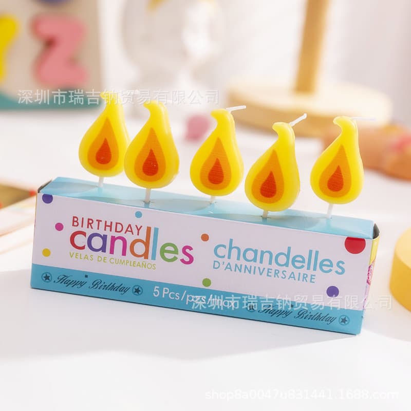 ins Korean version of flame seedling trend fantasy yellow theme candle four seasons cake baking supplies party birthday candle lighting