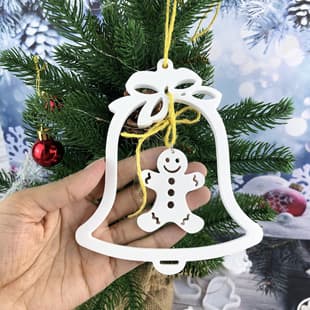 X0354+X0103 Easter Bell Hanging Ring + Christmas Series Hanging Decoration Mold, Wall Hanging DIY Silicone