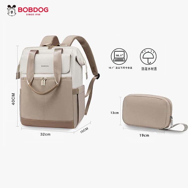 Bobdog New School Bag for Female College Students Multifunctional Japanese Style Laptop Bag Women's Ultra-Light Travel Backpack for Men