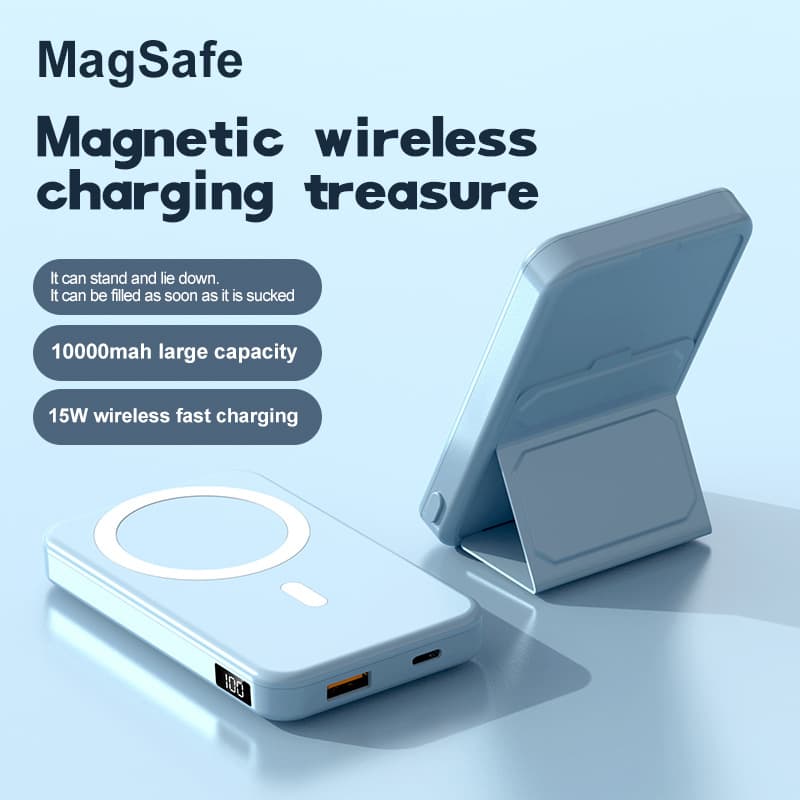 3C certified magnetic fast charging power bank cross-border e-commerce foreign trade wholesale wireless mini power bank with stand
