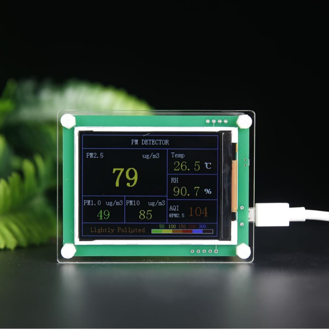 Home PM2.5 Detector Laser Plantower PMS5003 Car-mounted Portable Temperature and Humidity English/Chinese Version Please Specify