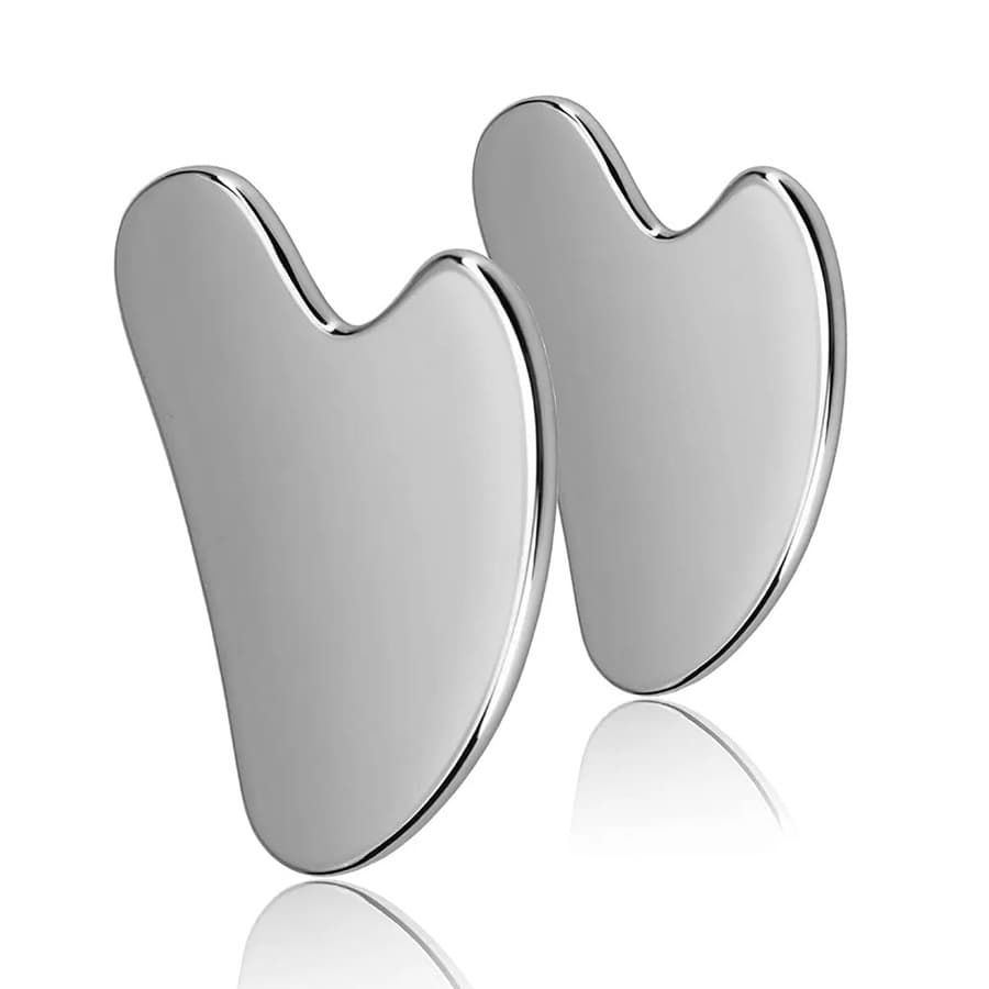 SUS304 stainless steel gua sha board, a popular cross-border e-commerce product, is available for direct sales and small-batch wholesale. It's great for firming and beautifying the face.