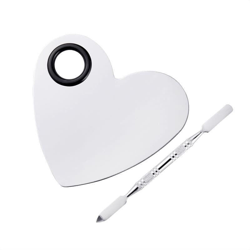Stainless Steel Heart Shaped Makeup Palette Palette with Color Stick Manicure Color Tool