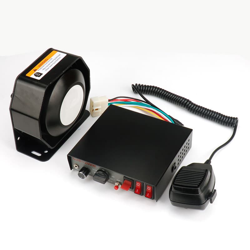 New 200W Car Alarm System With Horn Sounder 12V 24V Cross Border Export Automobile Siren Loud And Clear For Car Safety