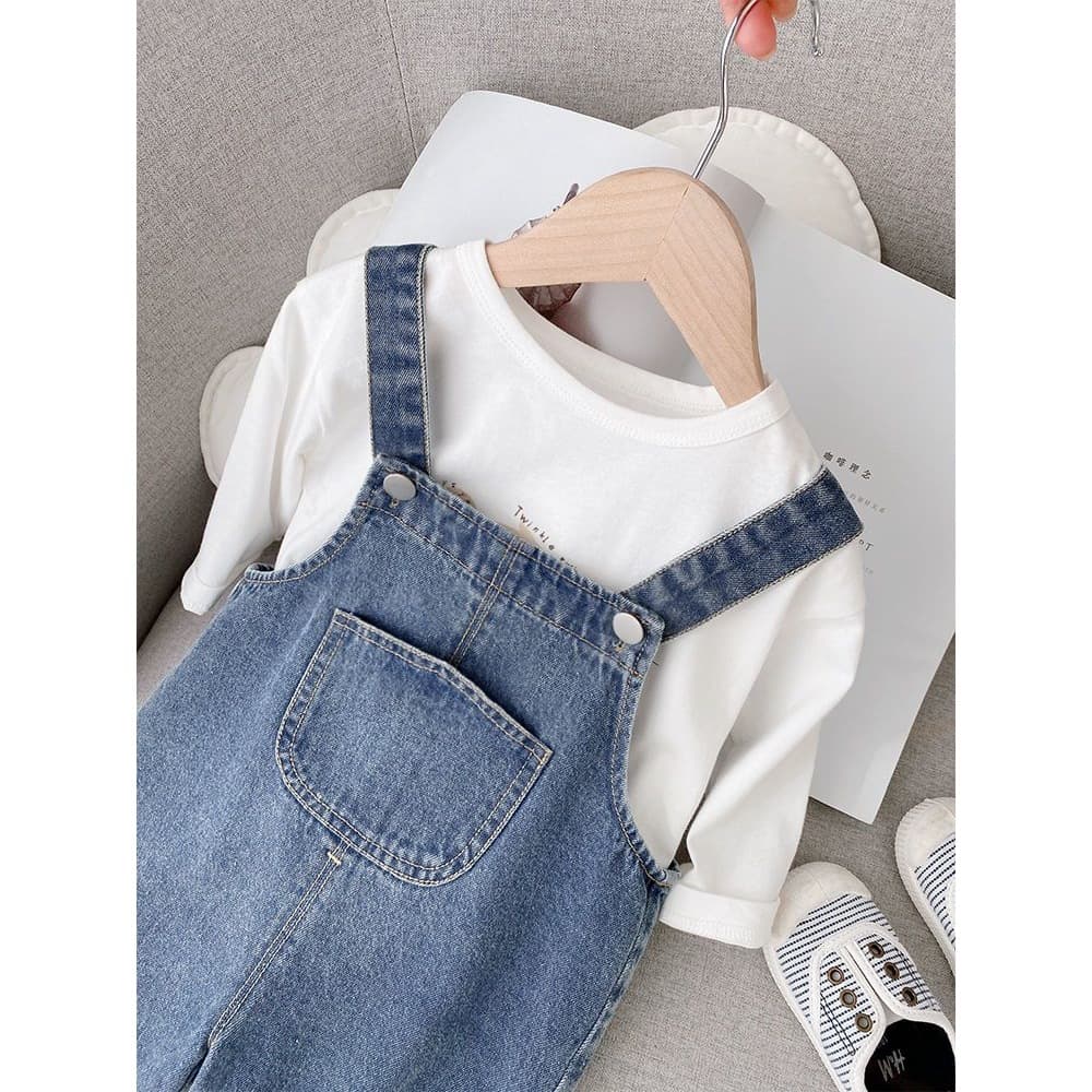 Children's Suspender Pants 2026 Fall Collection, Boys and Girls Loose Fashionable Denim Overalls, Casual Simple Jeans