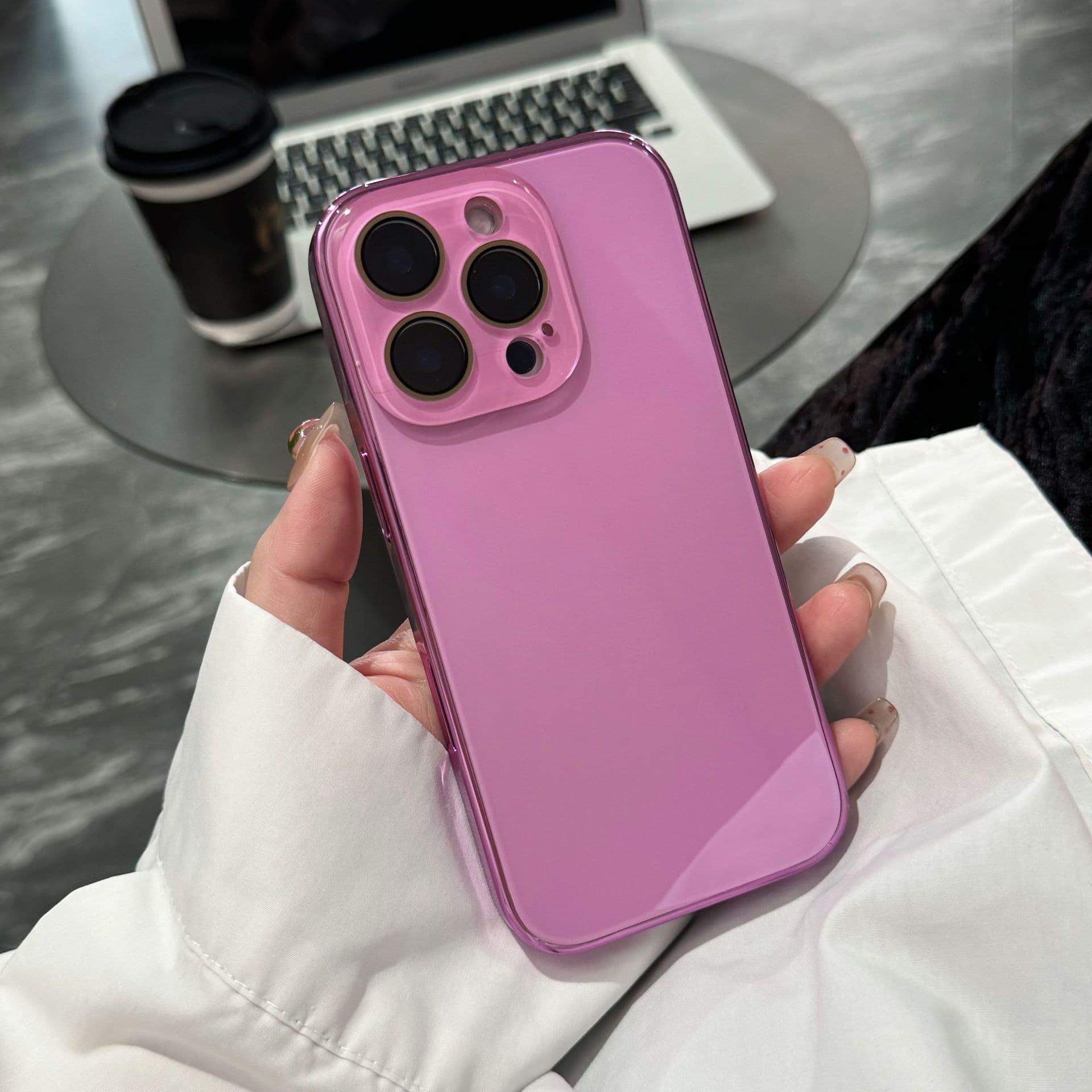 Premium Electroplated Glass Phone Case for iPhone 17 Pro Max, Solid Color 16 Apple 15 Frosted 14
